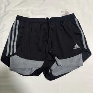 Adidas Women's Black and Gray Athletic Shorts